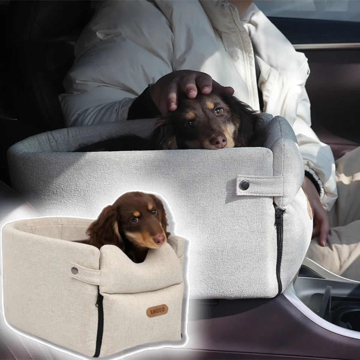 Portable Dog Car Seat Bed & Travel Carrier