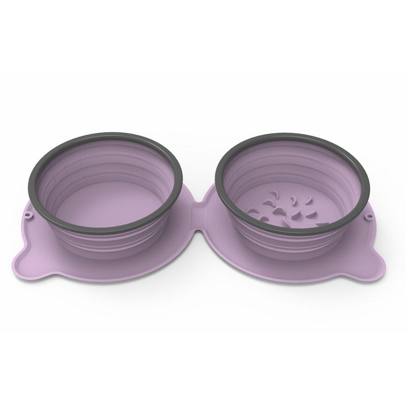 Foldable Double Pet Travel Bowl