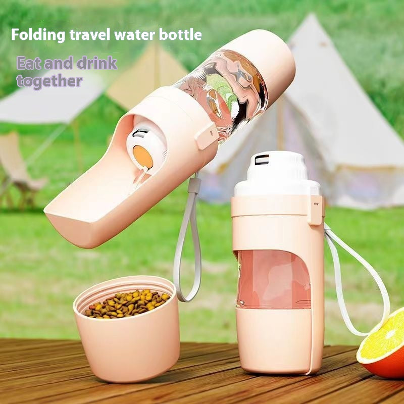 2-in-1 Portable Pet Water Bottle & Food Dispenser