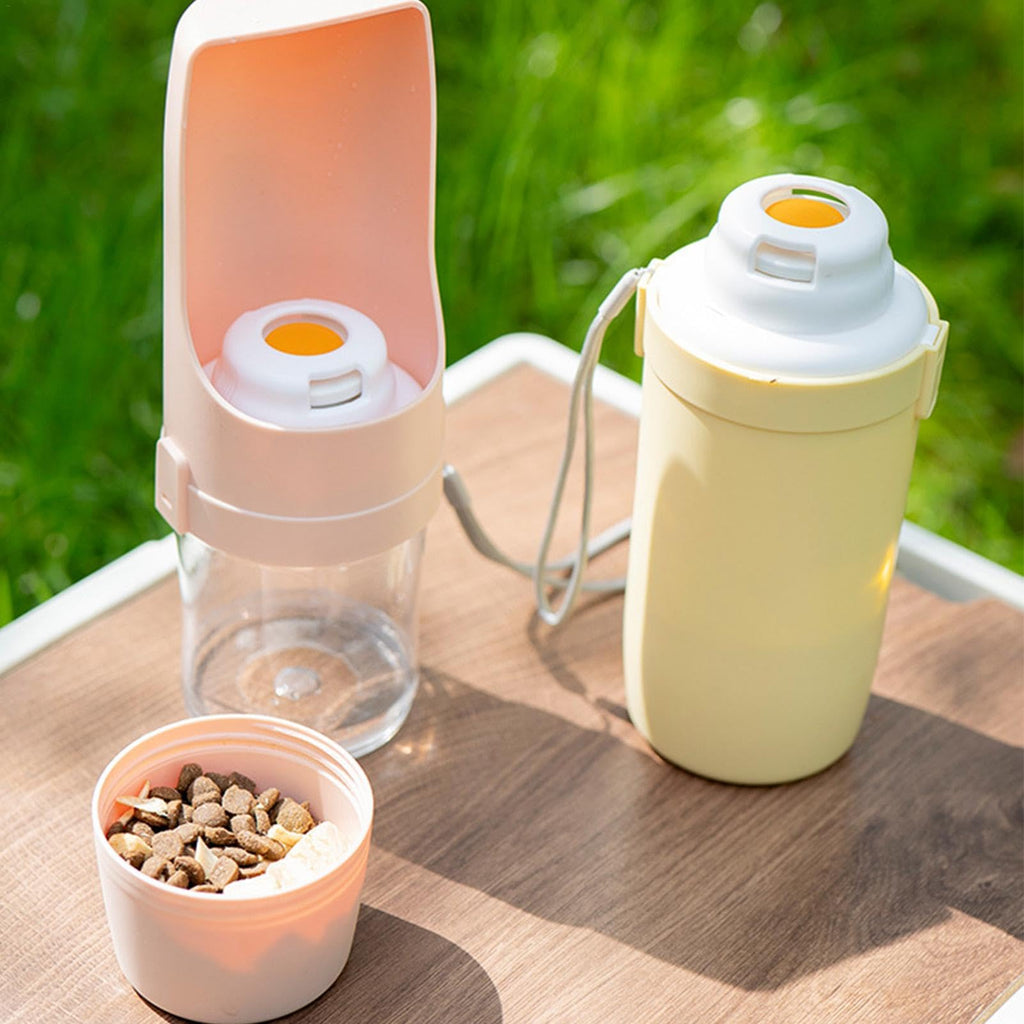 2-in-1 Portable Pet Water Bottle & Food Dispenser