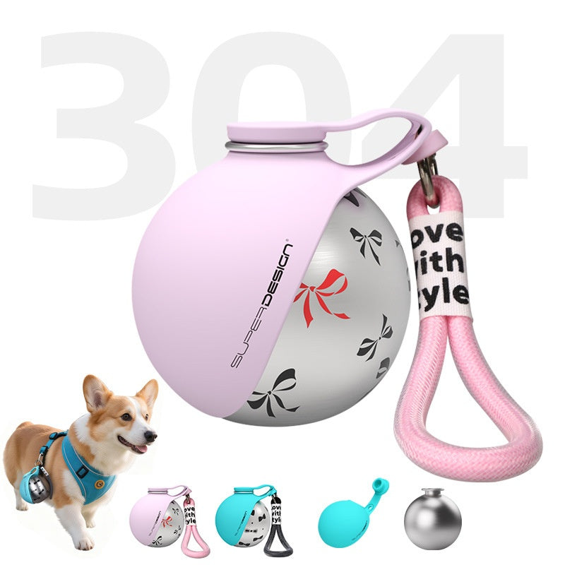 Portable Stainless Steel Dog Water Bottle & Travel Bowl